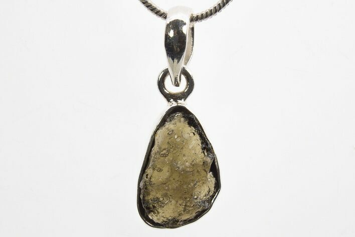 Green Moldavite Tektite Pendant ( g) - Czech Republic #317536